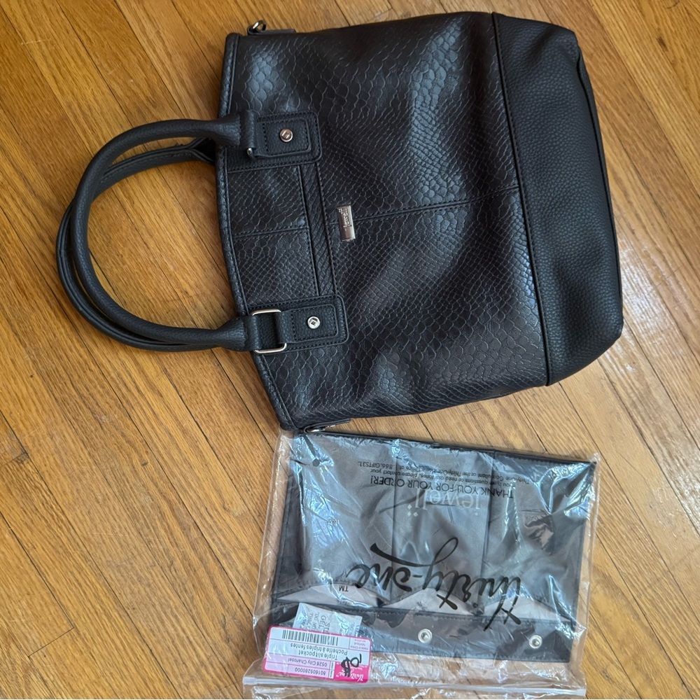 Thirty-One Black Textured Shoulder Bag
